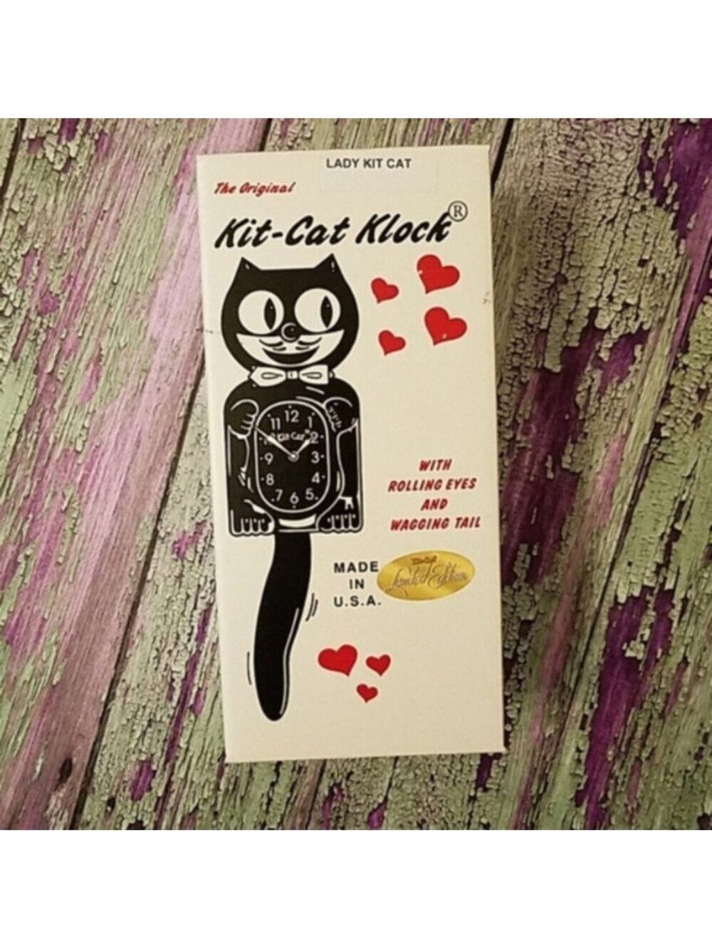 Classic Green Lady Kit-Cat Klock clock - Picture 2 of 2